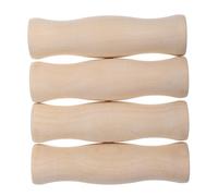 FONDOTIN Lot de 4 Manches en Bois Massif pour Brosse de Nettoyage Barbecue Extérieur - Accessoires Cuisine en Plein Air 3x11 Cm Ergonomiques Compatibles Outils de Grillade Robuste