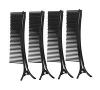FONDOTIN Lot De 4 Pinces à Cheveux Noires, Clips De Salon De Coiffure, Maintien Antidérapant, Taille Moyenne, Pour Femmes, Coiffage Et Maquillage Professionnel, Accessoires De Séparation Des Mèches