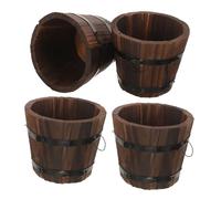 FONDOTIN Lot De 4 Pots De Fleurs en Réutilisables pour Jardinage Urbain 12x12x10 Cm Pots Résistants Aux Intempéries pour Légumes Et Fleurs Design Naturel Et Pratique