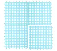 FONDOTIN Lot de 4 Tapis de Sol Bleus pour Cage Petit Animaux, Patins de Sol Résistants à l'usure et Modulables pour Lapins, Hamsters, Cochons d'Inde - Tapis de Protection Perforés Faciles