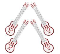 FONDOTIN Lot de 4 Thermomètres Maison de Guitare, Affichage Précis Température Intérieure, Thermomètres Rouges Compacts pour Chambre, Serrage et Usage, Décoration Fonctionnelle