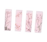 FONDOTIN Lot de 4 Tubes de Rouge à Lèvres Vides Effet Mat Translucide, Format Carré Petit, Plastique Sûr, Style Chinois Classique, pour Cosmétiques DIY et Voyage