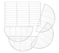 FONDOTIN Lot de 5 Grilles de Cuisson en Acier Inoxydable Épais Formes Demi-Ronde et Carrée Support Surélevé pour Barbecue et Plancha Grille de Refroidissement Multifonction pour