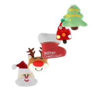 FONDOTIN Lot De 5 Jouets De NoëL pour Chats D'IntéRieur Peluches Sapin PèRe NoëL Renne Botte Jouet À MâCher Interactif pour Chatons