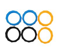 FONDOTIN Lot de 6 Anneaux Antidérapants en Silicone Noir Bleu et Orange pour Microphone à Main Bagues Anti-Chute et Anti-Roulement Accessoires pour Protection Micro en Usage Ktv