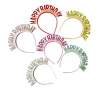 FONDOTIN Lot de 6 Bandeaux de Fête Pailletés Lettres « Joyeux Anniversaire » Accessoire Décoratif pour Cheveux Garçon et Filles Bandeau Antidérapant pour Anniversaire et Célébrations