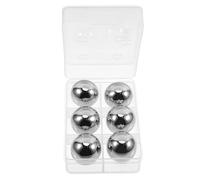 FONDOTIN Lot de 6 Boules de Glace INOX 304 Réutilisables 25 Mm, Pierres à Whisky Qui Ne Fondent Pas pour Vin Frais et Boissons, Glaçons Métalliques Solide Odeur, Présent Homme