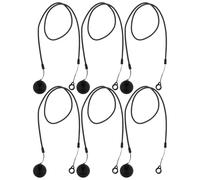 FONDOTIN Lot de 6 Lanières Élastiques Anti-Perte pour Stylet Cordons à Ressort 60 CM avec Anneaux 8 MM et Supports en Silicone Noirs Compatibles Tablettes et Blocs-Notes pour Bureaux et