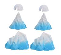 FONDOTIN Lot De 6 Miniatures D'icebergs Et Maisons De Glace en PVC Et Mousse, Décoration Nordique pour Aquarium Et Scène Hivernale, Ornements Réalistes De Montagne De Neige Arctique, Léger 11,5 g
