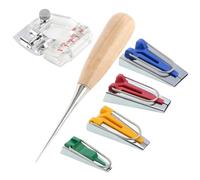 FONDOTIN Lot de 6 Outils Colorés pour Fabricants de Bandes de Couture Ensemble Multifonction pour Machine à Coudre Domestique Création Rapide de Ruban de Biais Précis pour Patchwork et