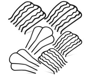 FONDOTIN Lot de 6 Peignes Latéraux en Métal pour Femmes Épingles à Cheveux Décoratives Embout Fourchu Accessoires Coiffure Multifonctions pour Chignons Dents Fines Robustes et