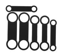 FONDOTIN Lot de 6 Porte-médailles Élastiques en Silicone Noir, Tailles Petit, Moyen, Grand, Silencieux et Extensibles, Remplacements pour Étiquettes D'identification Chien, Accessoires