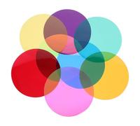 FONDOTIN Lot de 8 Filtres Autocollants de Diffusion LED 10 Cm, Films Correcteurs Gélatine Couleur Chaude, Feuilles Décoratives pour Éclairage Intérieur, Photo et Vidéo, Compatible Lampes