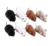 FONDOTIN Lot De 8 Jouets Souris Mécanique en Peluche, sans Pile, 8 Cm, Jouet pour Chat Et Rat, Stimulation Mentale Et Jeu Interactif pour Animaux De Compagnie