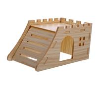 FONDOTIN Maison à Deux Niveaux pour Hamster Cachette avec Rampe pour Petits Animaux Abri Réutilisable