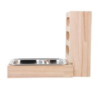 FONDOTIN Mangeoire Lapin Bois Porte Foin et Assiette Nourriture Compacte pour Cage Petits Animaux Surface Lisse Facile à Nettoyer Adaptée Lapins Nains et Cochons