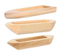 FONDOTIN Maquette de Canoë en Bois Brut 3 Pièces Mini Voilier Nautique Décoratif pour Décoration Intérieure, Bateau de Table pour Projets de Bricolage et Décoration de Plage