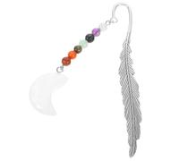 FONDOTIN Marque-page en Cristal Pendentif Plume en Métal Léger et Portable, Accessoire de Lecture Élégant pour Enseignants et Écrivains