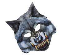 FONDOTIN Masque de Loup Effrayant EVA Léger pour Halloween Cosplay Demi-visage Animal Mascarade Party