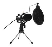 FONDOTIN Microphone de Bureau 3,5 Mm pour PC Ensemble Microphone à Condensateur pour Podcast Streaming Gaming Enregistrement Voix Off Conférence Câble Inclus
