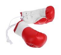 FONDOTIN Mini Moufles De Boxe Porte-clés 9 Cm Rouge Et Blanc en PVC Décoration Intérieure Sportive pour Voiture à Suspendre Rétroviseur Lot De 2 Accessoires De Fête