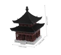 FONDOTIN Miniature Chinese Pavilion Model Detailed Ancient Architecture Ornament for Aquarium and Desktop Compact Micro Landscape Decoration Elegant Cultural Fish Tank Accessory