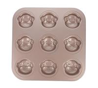 FONDOTIN Moule à Gâteau Antiadhésif en Acier au Carbone 6 Cavités Singe Petit Format pour Muffins et Pâtisserie Ustensile de Cuisson Cuisine pour Desserts et Goûters Familiaux