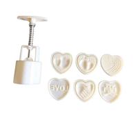FONDOTIN Moule à Gâteau de Lune de Cœur Antiadhésif, Petite Taille, Plastique Alimentaire, Tampons à Biscuits pour Pâtisserie Diy, Décoration Saint-valentin, Accessoire Style Aléatoire