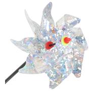 FONDOTIN Moulin à Vent à Oiseaux Rotatif 5 Pièces pour Espaces Extérieurs, Plastique Solide Multicolore, Effaroucheur d'oiseaux Extérieur pour Protection des Cultures