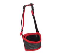 FONDOTIN Muselière Anti-Morsure Réglable pour Chien Petite Taille en Nylon Léger Rouge, Muselière De Sécurité Extérieure Sangle Ajustable, Protege-Gueule Confortable pour Petits Chiens en Promenade