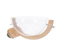 FONDOTIN Nichoir pour Perruches de Capsule Spatiale en Plastique avec Base en Bois, Design Suspendu Décoratif, Adapté aux Conures et Calopsittes en Intérieur et Extérieur