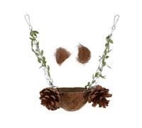 FONDOTIN Nid De Perroquet Graine De Noix Maison Suspendue pour Perroquet Nid Oiseau Naturel Balançoire Jouet pour Oiseaux