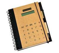 FONDOTIN Notepad avec Calculatrice Solaire Bloc Notes Multifonction pour Étudiants et Bureau Papier pour Confortable Cadeau Pratique pour Voyages et Affaires