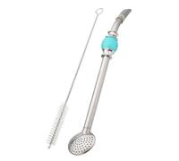 FONDOTIN Paille Bombilla Acier Inoxydable avec Filtre et Cuillère pour Yerba Mate Réutilisable avec Brosse de Nettoyage Accessoire de Boisson et Facile à Utiliser