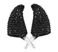 FONDOTIN Paire de Pinces à Cheveux Cornes de Diable pour Halloween en Acier Inoxydable Léger et Résistant Décor Acrylique Noir pour Cosplay et Accessoires de Fête