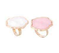 FONDOTIN Palette Annulaire en Résine Blanche Maison Fêtes pour Nail Art 2pcs Portable et Délicate Mélange de Couleurs pour Amateurs de Manucure