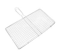FONDOTIN Panier à Griller en Acier Inoxydable 20x35 Cm pour Barbecue Extérieur Filet de Gril Polyvalent pour Poisson, Légumes et Fruits de Mer Outil de Cuisson Résistant pour Grillades en Plein Air