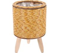 FONDOTIN Panier à Plantes Tressé en Rotin Naturel Support pour Pots de Fleurs Taille 14 CM X 215 CM Support de Rangement pour Plantes D’Intérieur et Balcon Jardinière Décorative