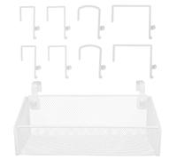 FONDOTIN Panier de Rangement Suspendu Métal pour Lit Superposé Étagère Filaire Robuste Organiseur Mural pour Chambre Bureau ou Dortoir Installation sans Perçage Blanc