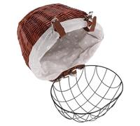 FONDOTIN Panier De Vélo Osier Amovible pour Animaux De Compagnie Panier pour Chiens Et avec Maille Métallique pour Trajets Quotidiens