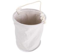 FONDOTIN Paquet à Outils Cylindrique en Toile Blanche Résistante, Petit Format avec Fond en Acier, Organiseur à Outils Utilitaire Isolant pour Électricien, Paquet de Levage Sécurisé