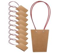 FONDOTIN Paquet en Papier Kraft Imperméable pour Fleurs Taille Moyenne Couleur Jaune Lot de 10 Paquet Présents Poignées pour Emballage Floral Boutique de Fleurs et Mariages