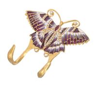 FONDOTIN Patère Murale en Métal Émaillé Vintage Européen Crochet Décoratif Double pour Manteaux Paquet à Main et Serviettes Crochet Mural Rétro Peint à la Main Incrustation de Strass