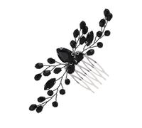 FONDOTIN Peigne à Cheveux Noir en Cristal Orné de Strass, Accessoire pour Mariage et Bal de Promo, Épingle Légère pour Coiffure de Mariée et Demoiselles D'honneur, Alliage de Zinc