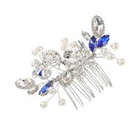 FONDOTIN Peigne de Mariage Vintage à Strass et Perles Accessoire de Coiffure Latéral Élégant pour Mariée Épingle Fleur Décorative pour Mariage et Nuptiale