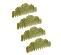 FONDOTIN Peigne de Massage Portatif en Jade Vert pour Cuir Chevelu Outil Gua Sha Manuel Antistatique Brosse à Cheveux Lissante et Relaxante pour Soin Capillaire et Détente Quotidienne