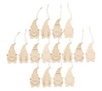 FONDOTIN Pendentifs de Noël en Bois à Peindre Tranches Artisanales de Gnomes DIY Lot de 20 set de Pièces Décorations Rustiques pour Sapin Accessoires Légers et Naturels pour Fête de