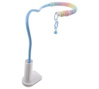 FONDOTIN Perchoir D'entraînement pour Oiseaux Réglable en Corde Bleu, Support de Bureau Compact pour Perroquets, Perchoir de Table Portable pour Conures, Perruches et Calopsittes, Entretien