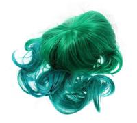 FONDOTIN Perruque Synthétique Longue Bouclée Résistante Chaleur Perruque Cosplay Verte Confortable et Naturelle Cheveux Ondulés Élégants pour Fête et Usage Quotidien