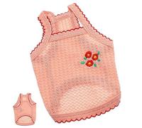 FONDOTIN Pet Clothes Vest XS Breathable Soft Puppy Tank Top Sleeveless Shirt with Floral Embroidery for Small Dogs